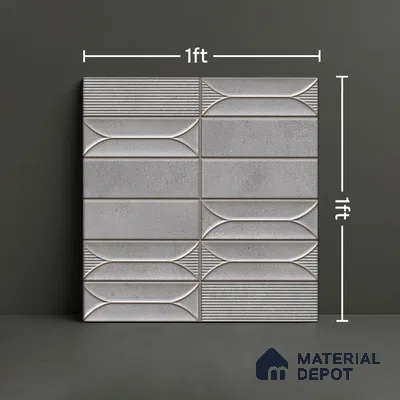 Faux Subway  Tile TL 07239 B Boat 1006 1 ft x 1 ft Ceramic Glossy Finish - 9 mm  | 2 mm Spacer is Mandatory | Please Expect a Slight Variation of Pattern (Sample)